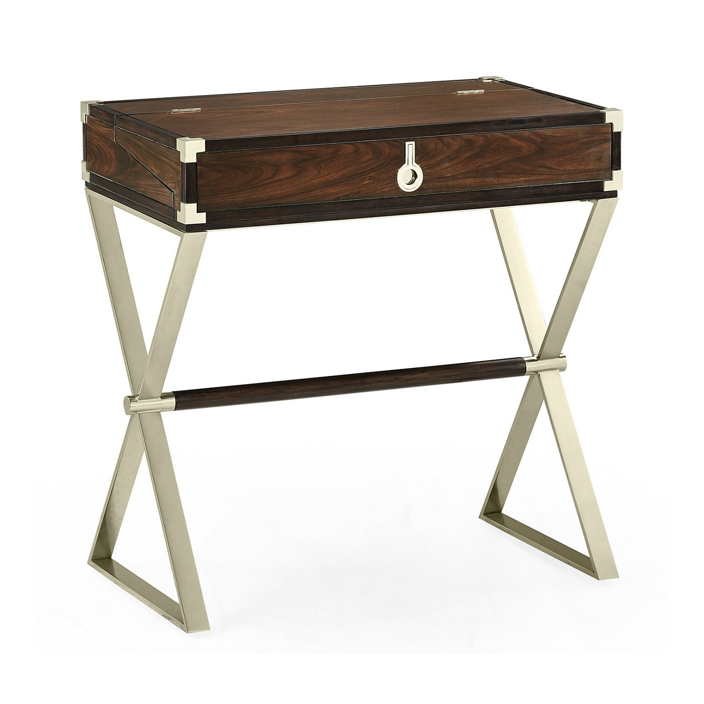 Campaign Style Dark Santos Rosewood Flip-Top Desk