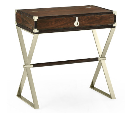 Campaign Style Dark Santos Rosewood Flip-Top Desk