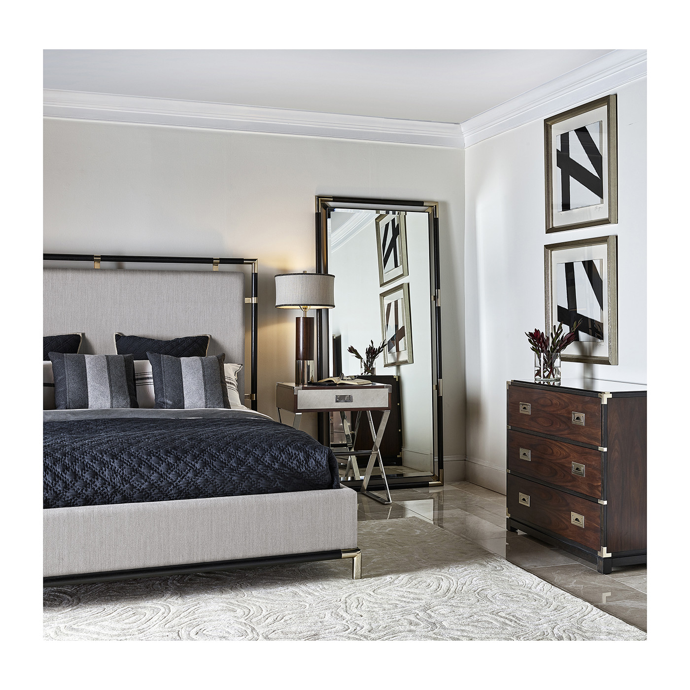 Campaign Style Dark Santos Rosewood Flip-Top Desk