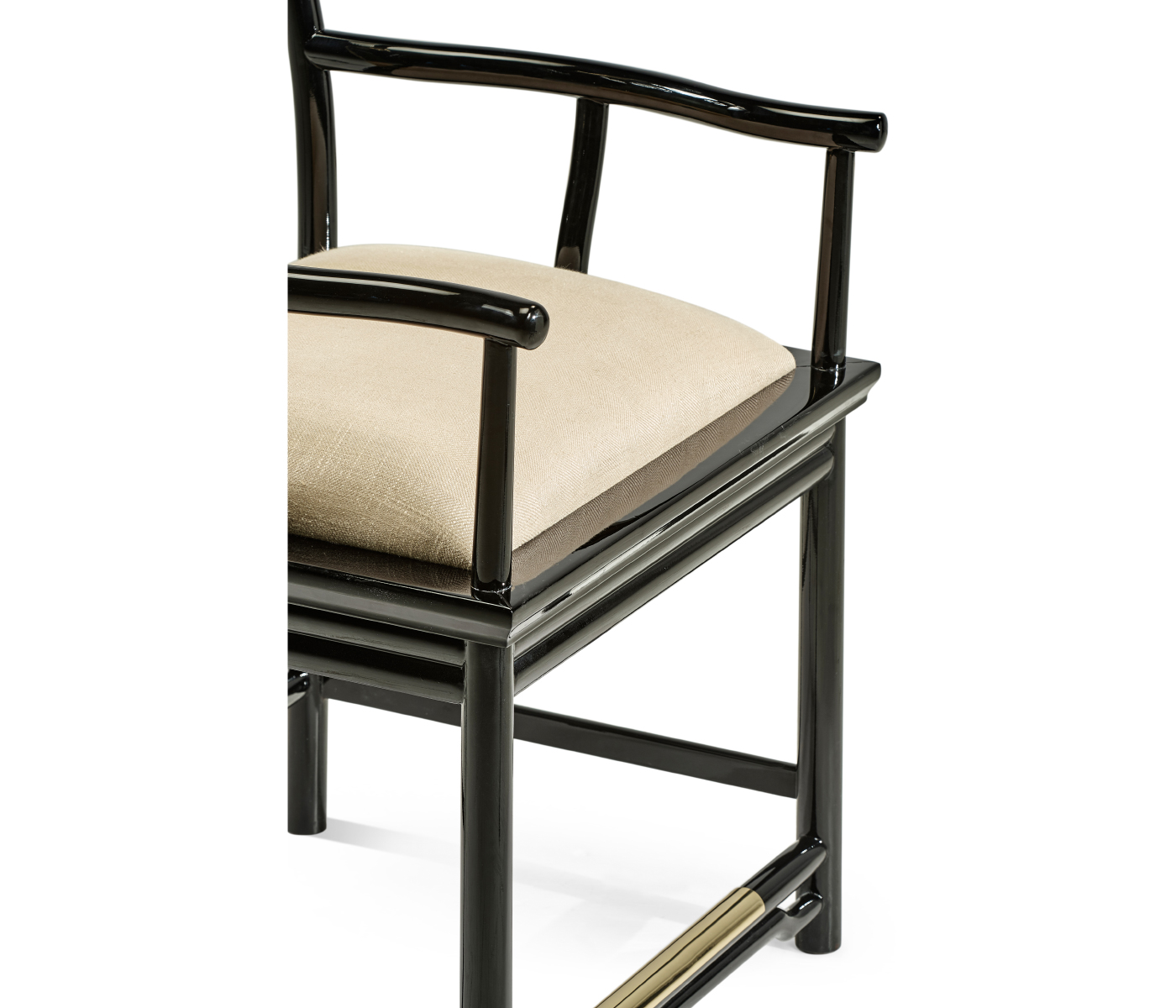 Fusion Black Gloss & Brass Dining Arm Chair