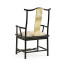 Fusion Black Gloss & Brass Dining Arm Chair