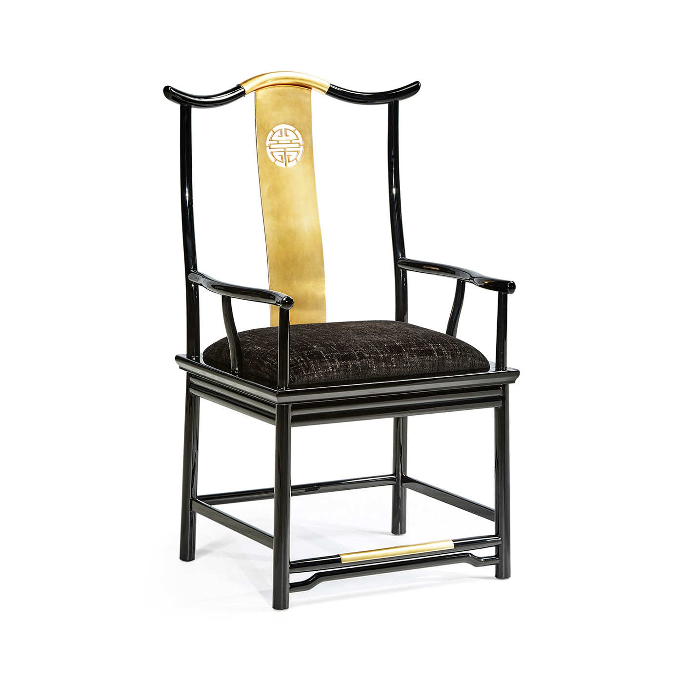 Fusion Black Gloss Dining Arm Chair