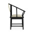 Fusion Rounded Black Gloss & Brass Dining Arm Chair