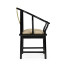 Fusion Rounded Black Gloss & Brass Dining Arm Chair