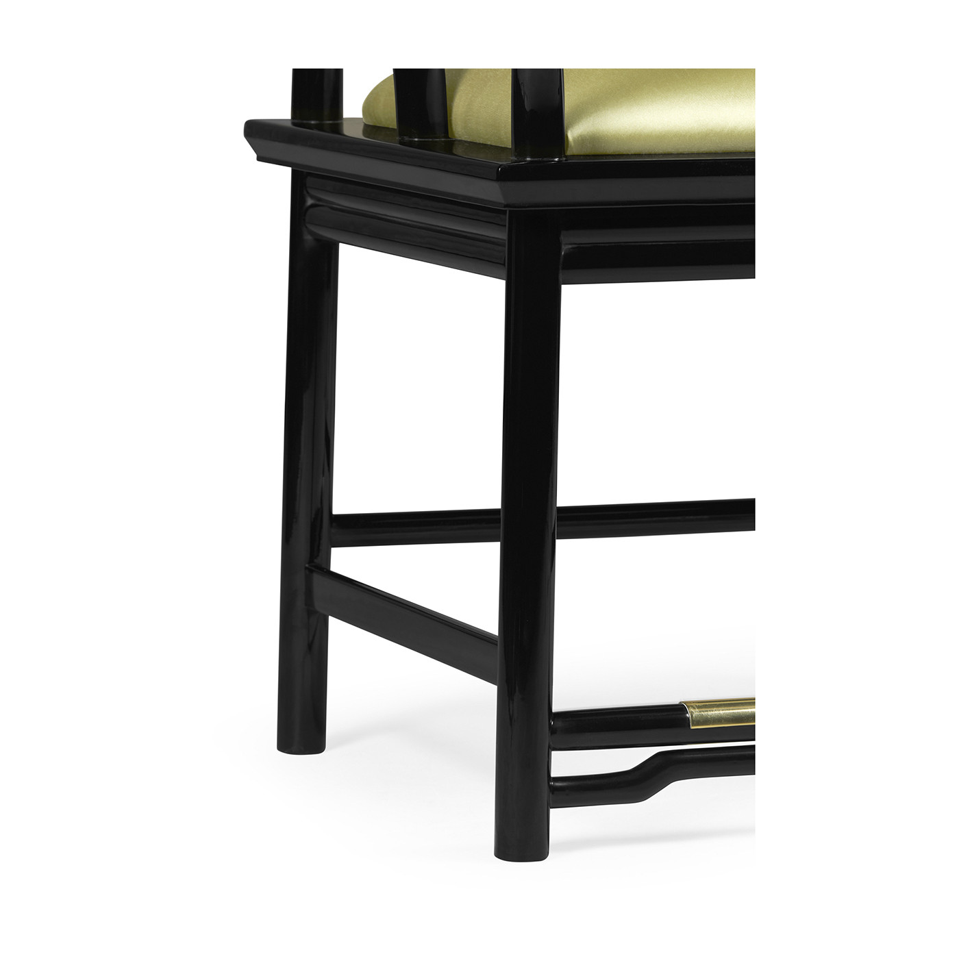 Fusion Rounded Black Gloss & Brass Dining Arm Chair