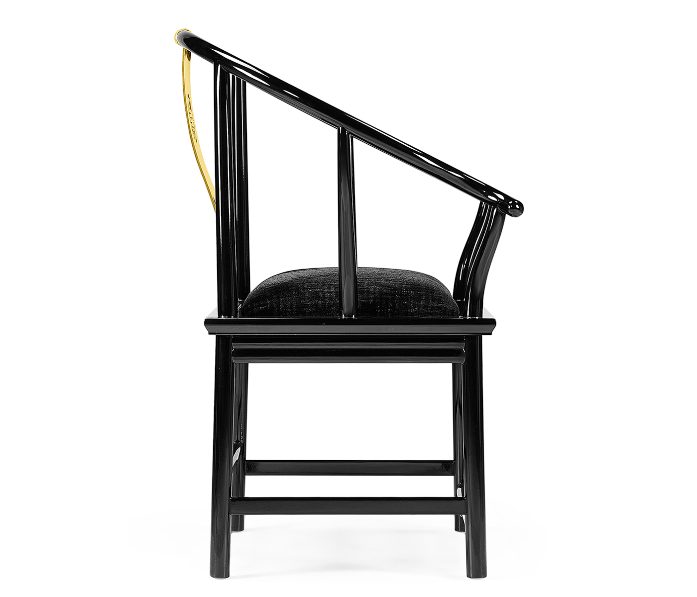 Fusion Rounded Black Gloss Dining Arm Chair