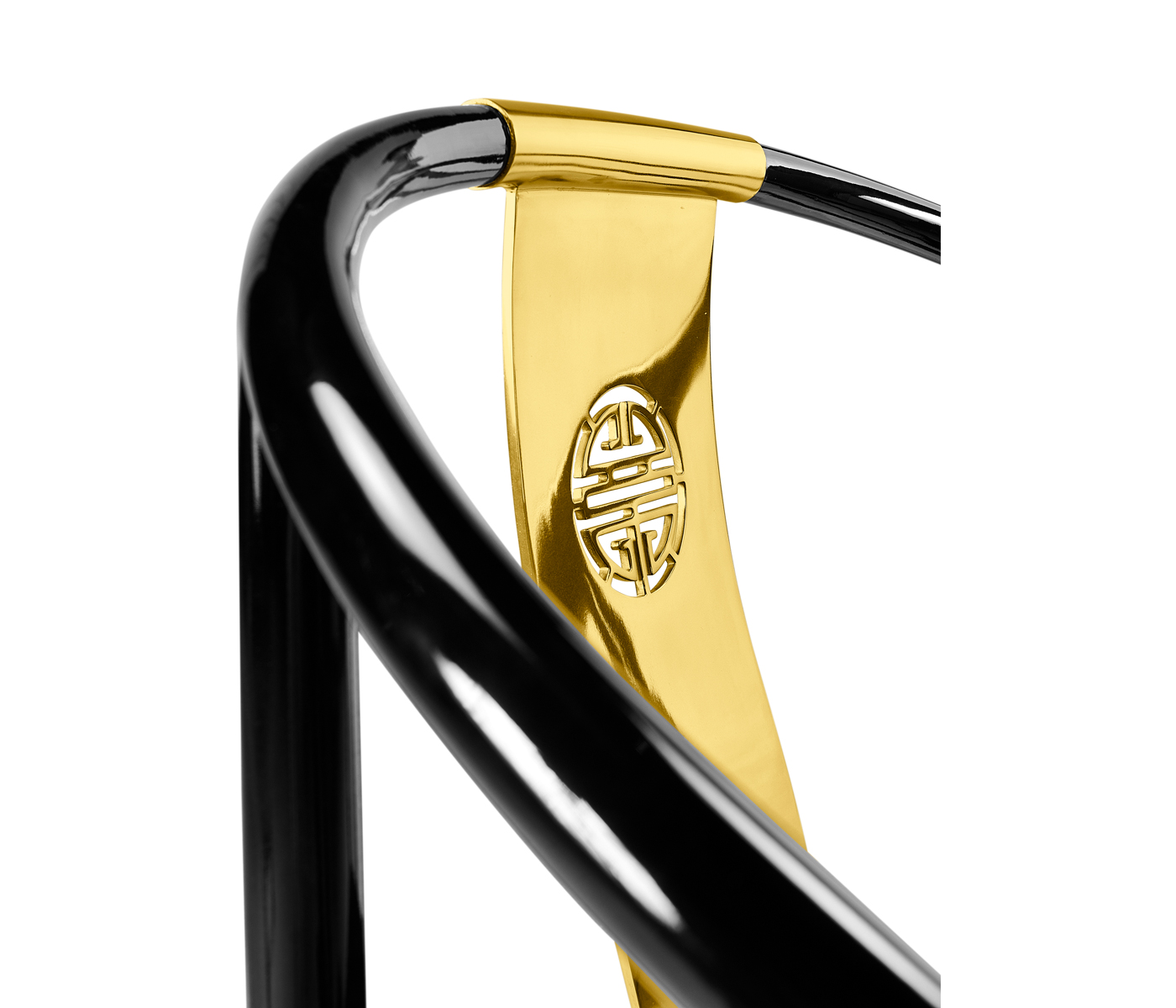 Fusion Rounded Black Gloss Dining Arm Chair