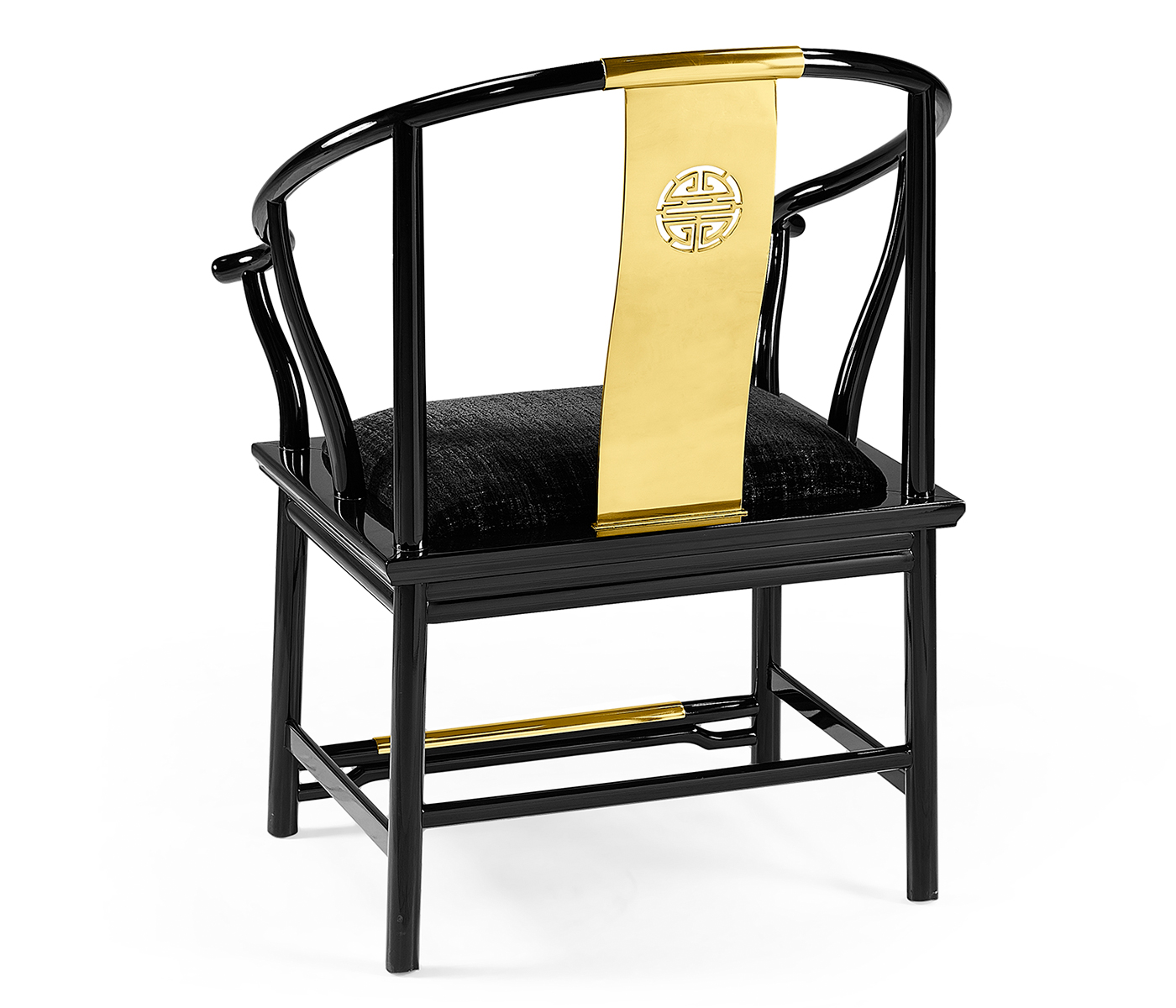 Fusion Rounded Black Gloss Dining Arm Chair