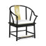 Fusion Rounded Black Gloss & Brass Dining Arm Chair