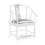 Fusion Rounded White Gloss & Stainless Steel Dining Arm Chair