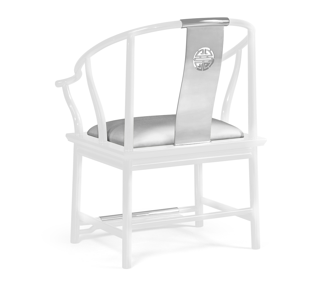 Fusion Rounded White Gloss & Stainless Steel Dining Arm Chair