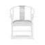 Fusion Rounded White Gloss & Stainless Steel Dining Arm Chair