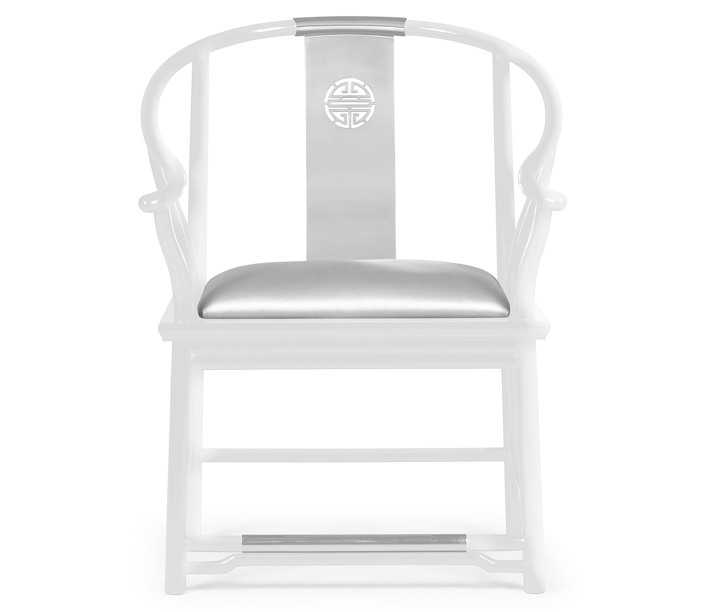 Fusion Rounded White Gloss & Stainless Steel Dining Arm Chair