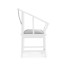 Fusion Rounded White Gloss & Stainless Steel Dining Arm Chair