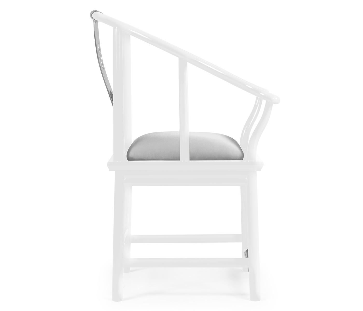 Fusion Rounded White Gloss & Stainless Steel Dining Arm Chair