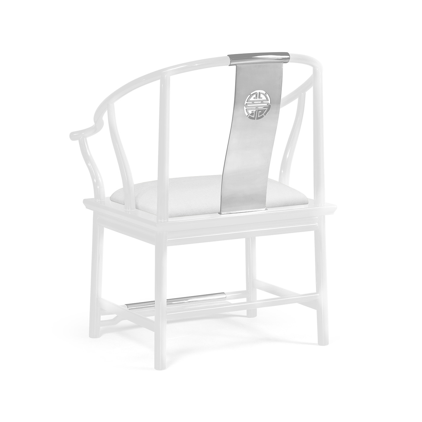 Fusion Rounded White Gloss & Stainless Steel Dining Arm Chair
