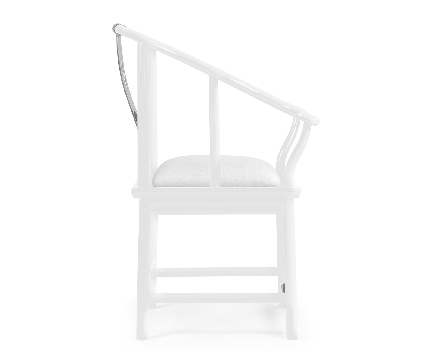 Fusion Rounded White Gloss & Stainless Steel Dining Arm Chair