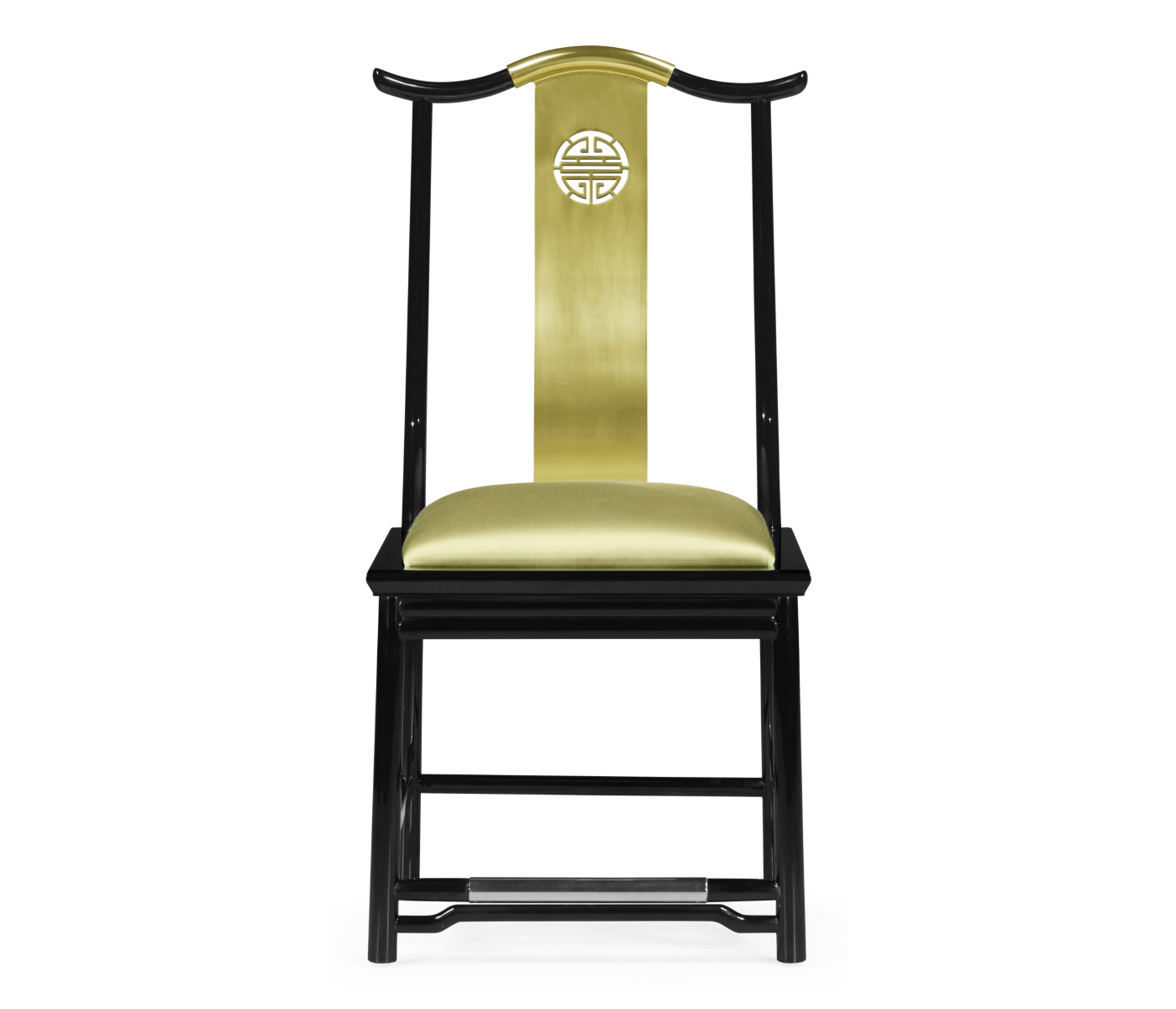Fusion Black Gloss & Brass Dining Side Chair