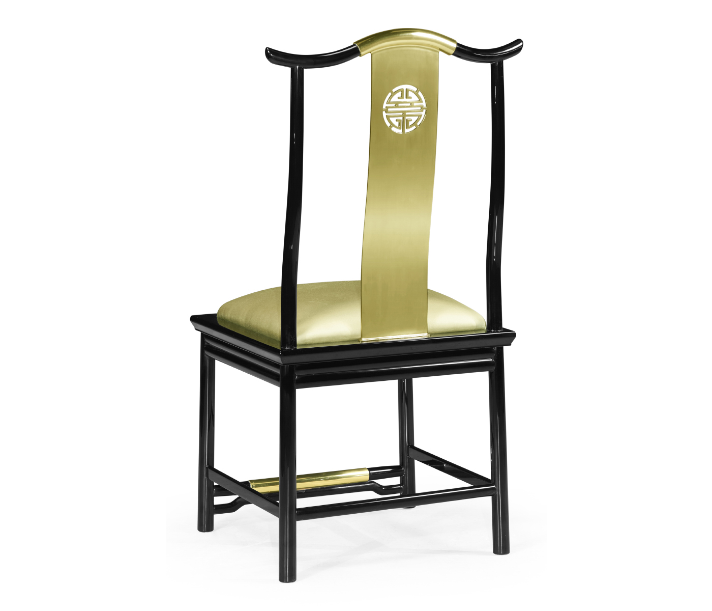 Fusion Black Gloss & Brass Dining Side Chair