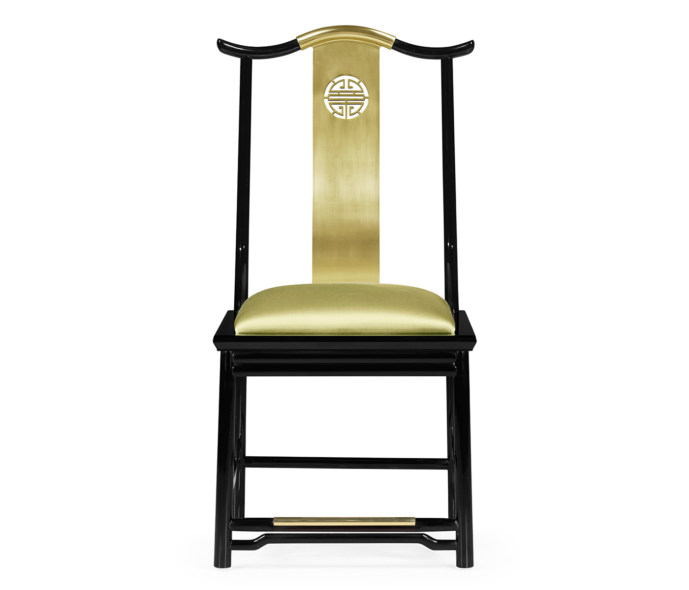 Fusion Black Gloss & Brass Dining Side Chair