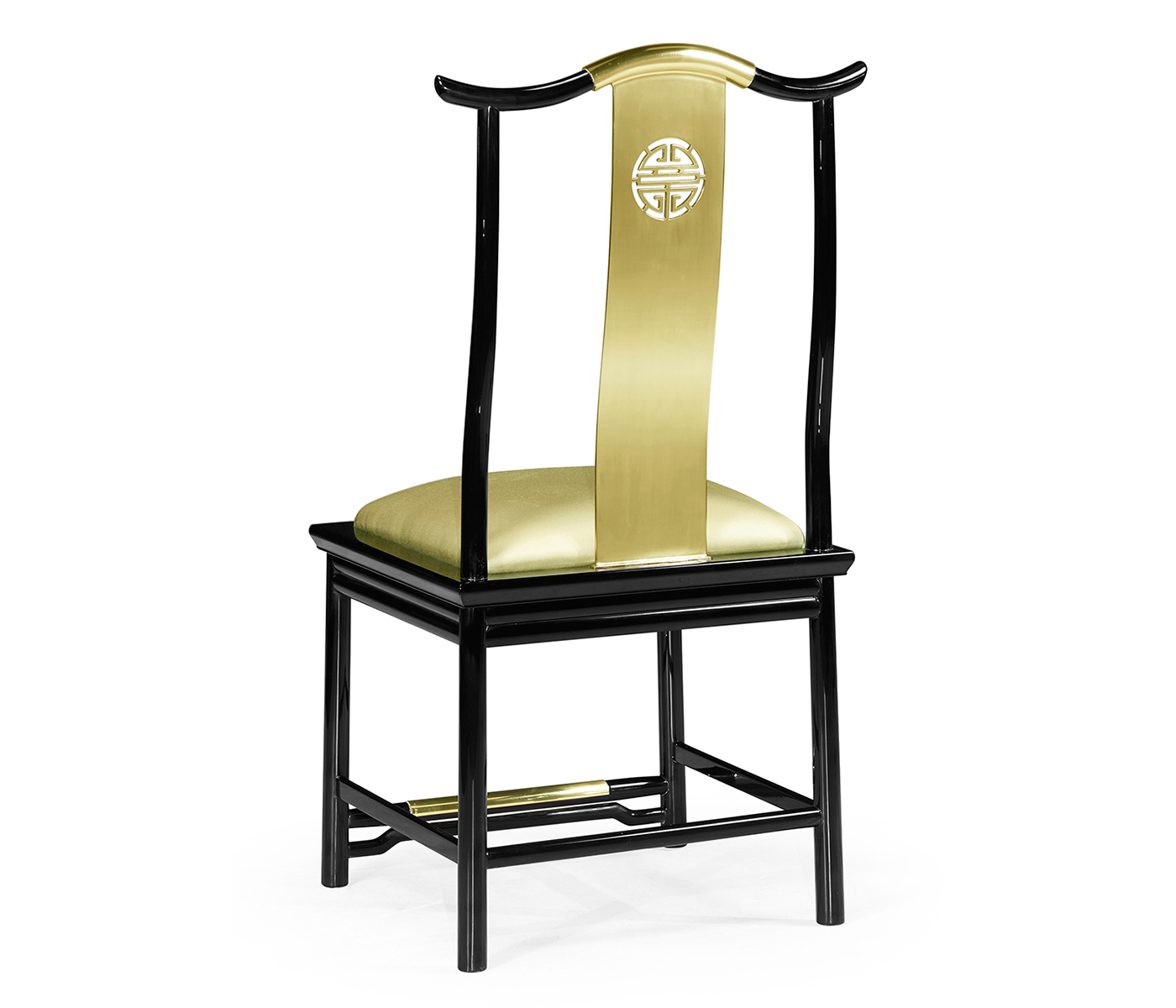 Fusion Black Gloss & Brass Dining Side Chair