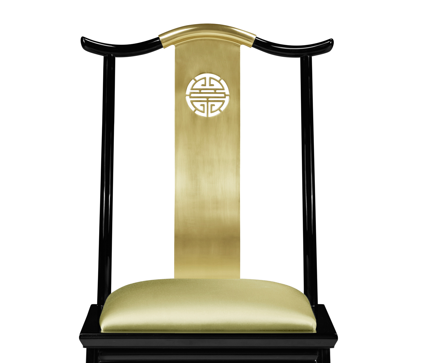 Fusion Black Gloss & Brass Dining Side Chair