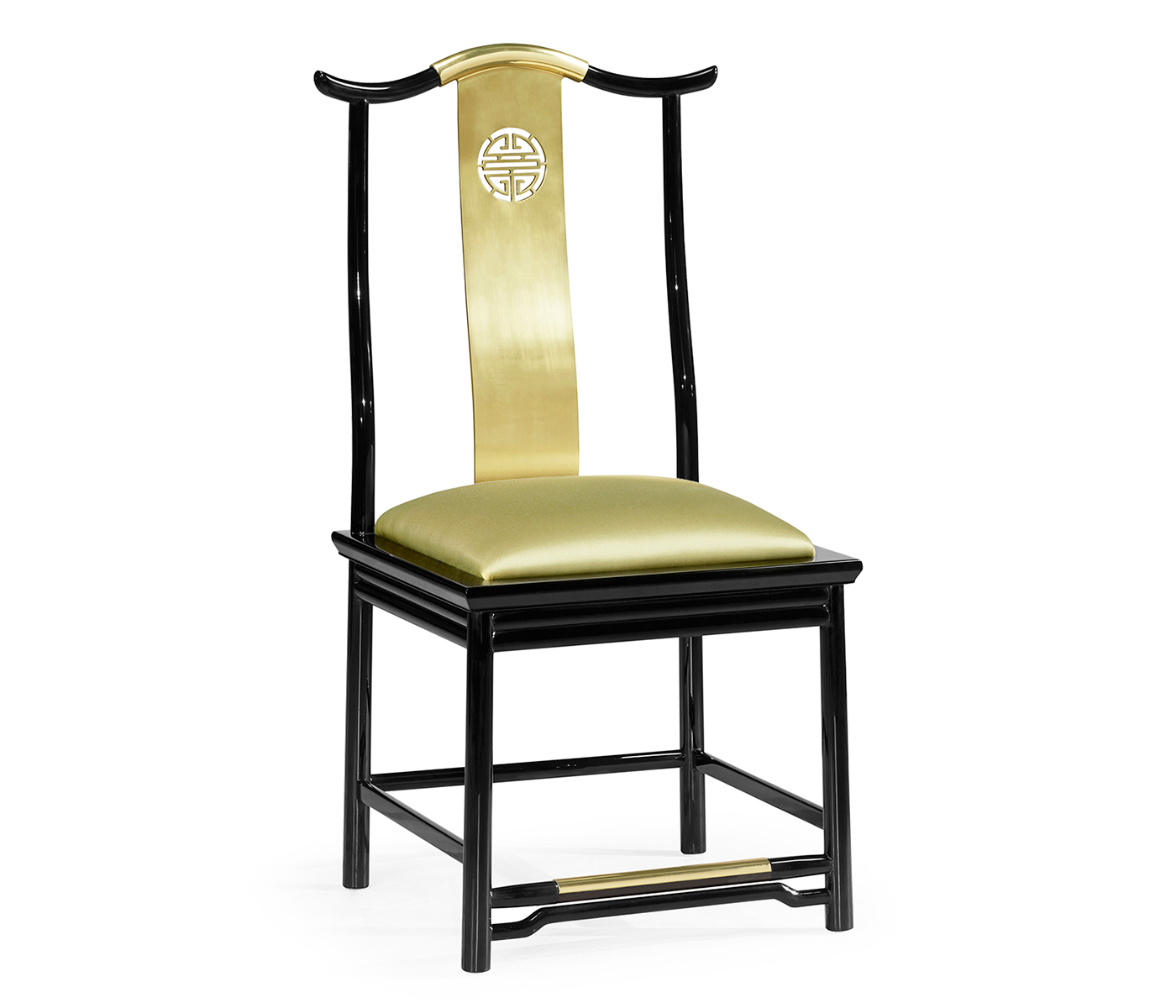 Fusion Black Gloss & Brass Dining Side Chair