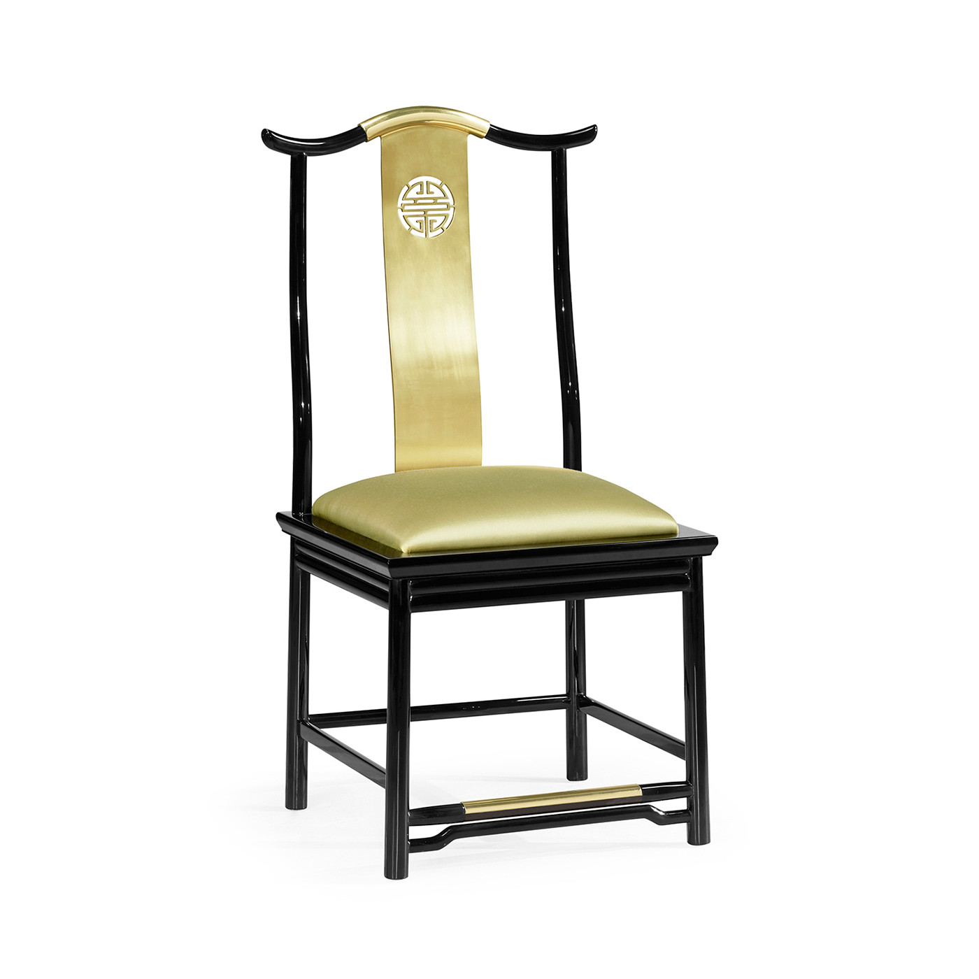 Fusion Black Gloss & Brass Dining Side Chair