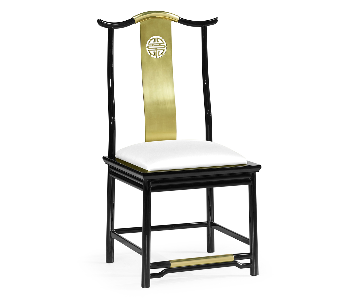 Fusion Black Gloss & Brass Dining Side Chair