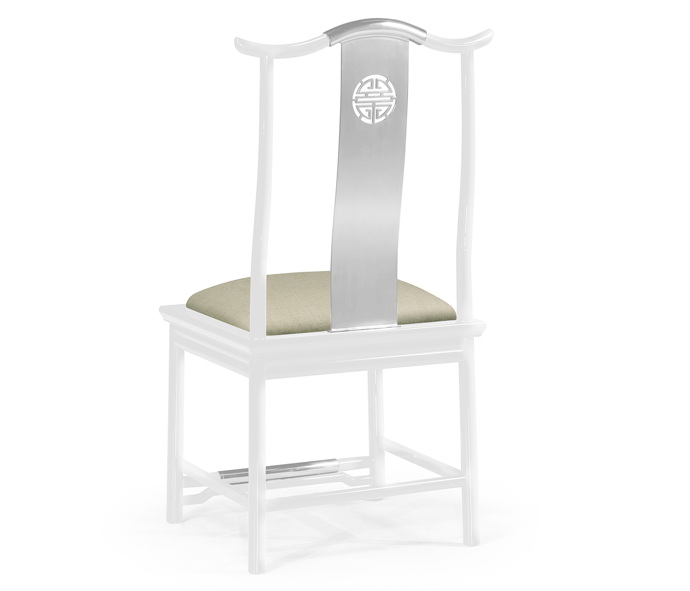 Fusion White Gloss & Stainless Steel Dining Side Chair