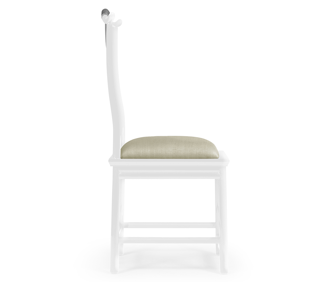 Fusion White Gloss & Stainless Steel Dining Side Chair