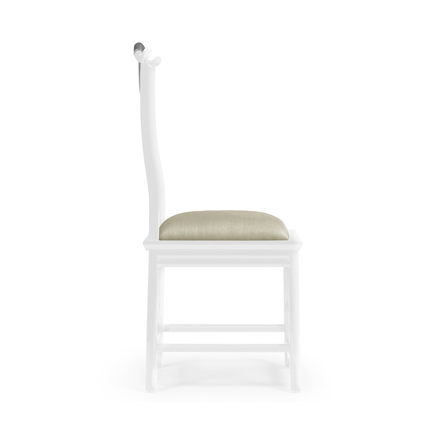 Fusion White Gloss & Stainless Steel Dining Side Chair