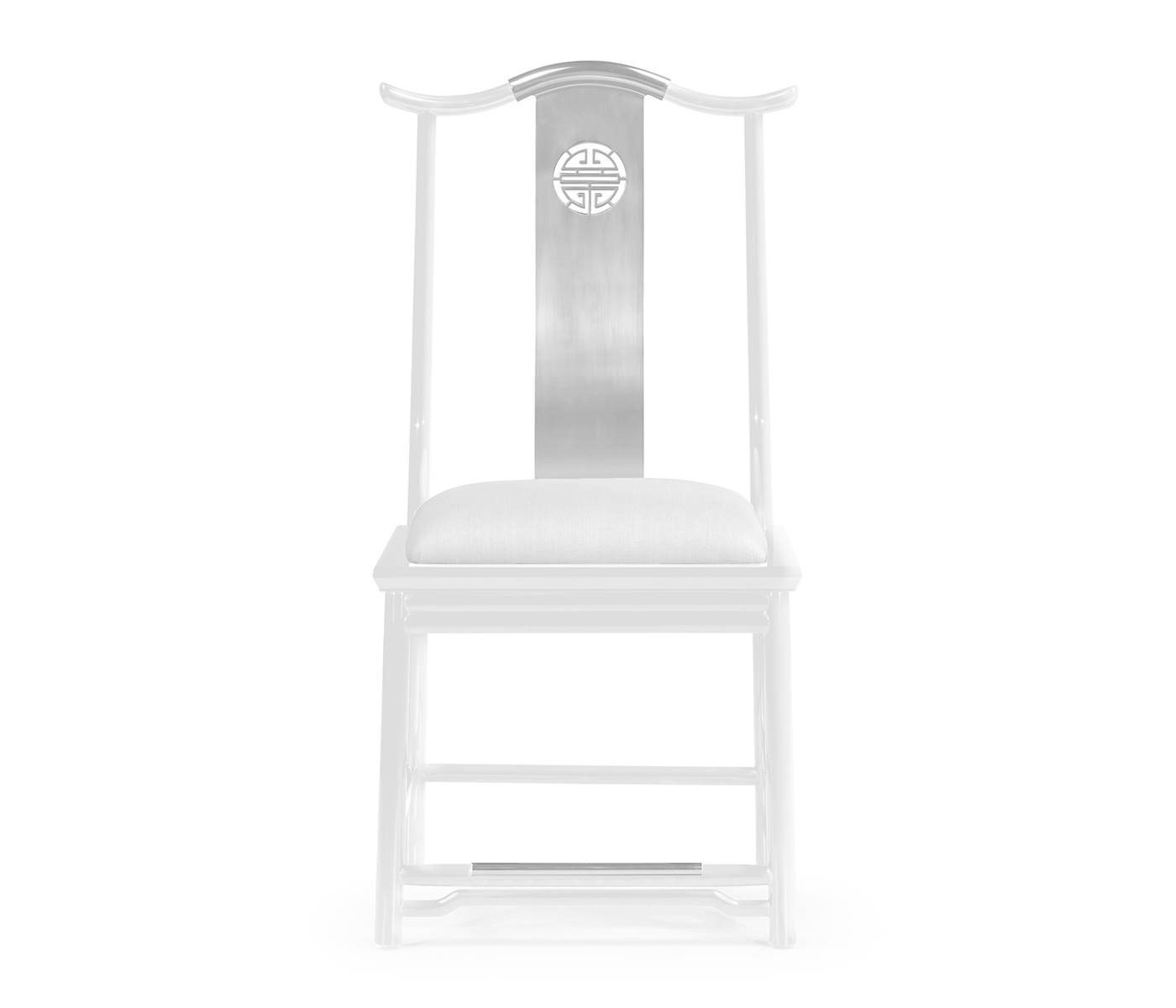 Fusion White Gloss & Stainless Steel Dining Side Chair