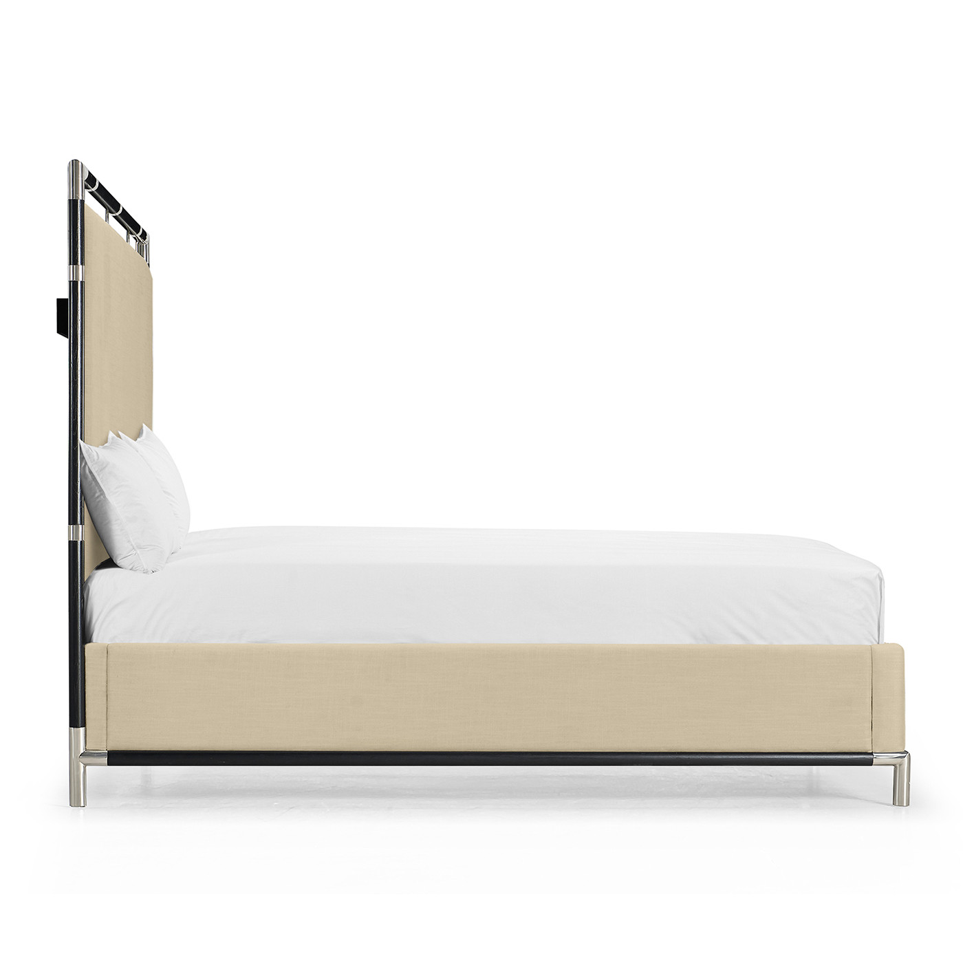 Campaign Style Ebonised Oak UK Queen Bed