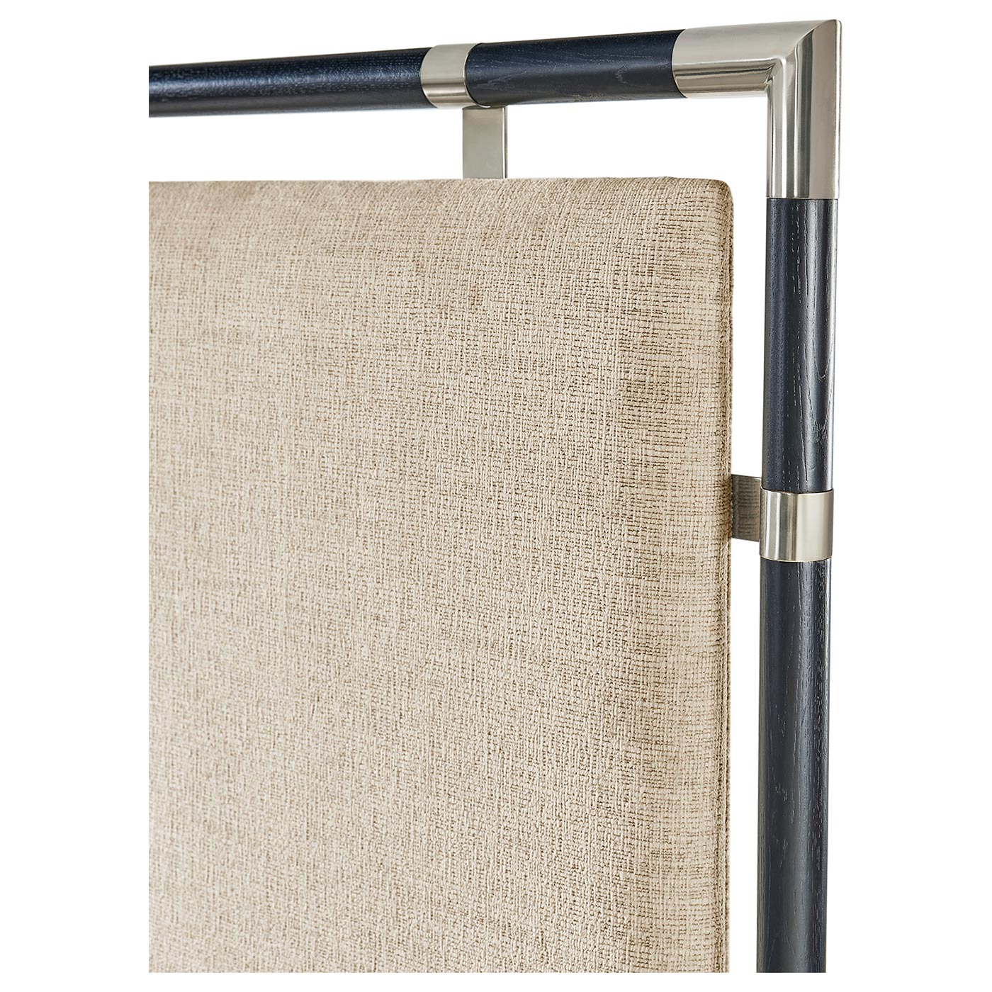 Campaign Style Ebonised Oak UK Queen Bed