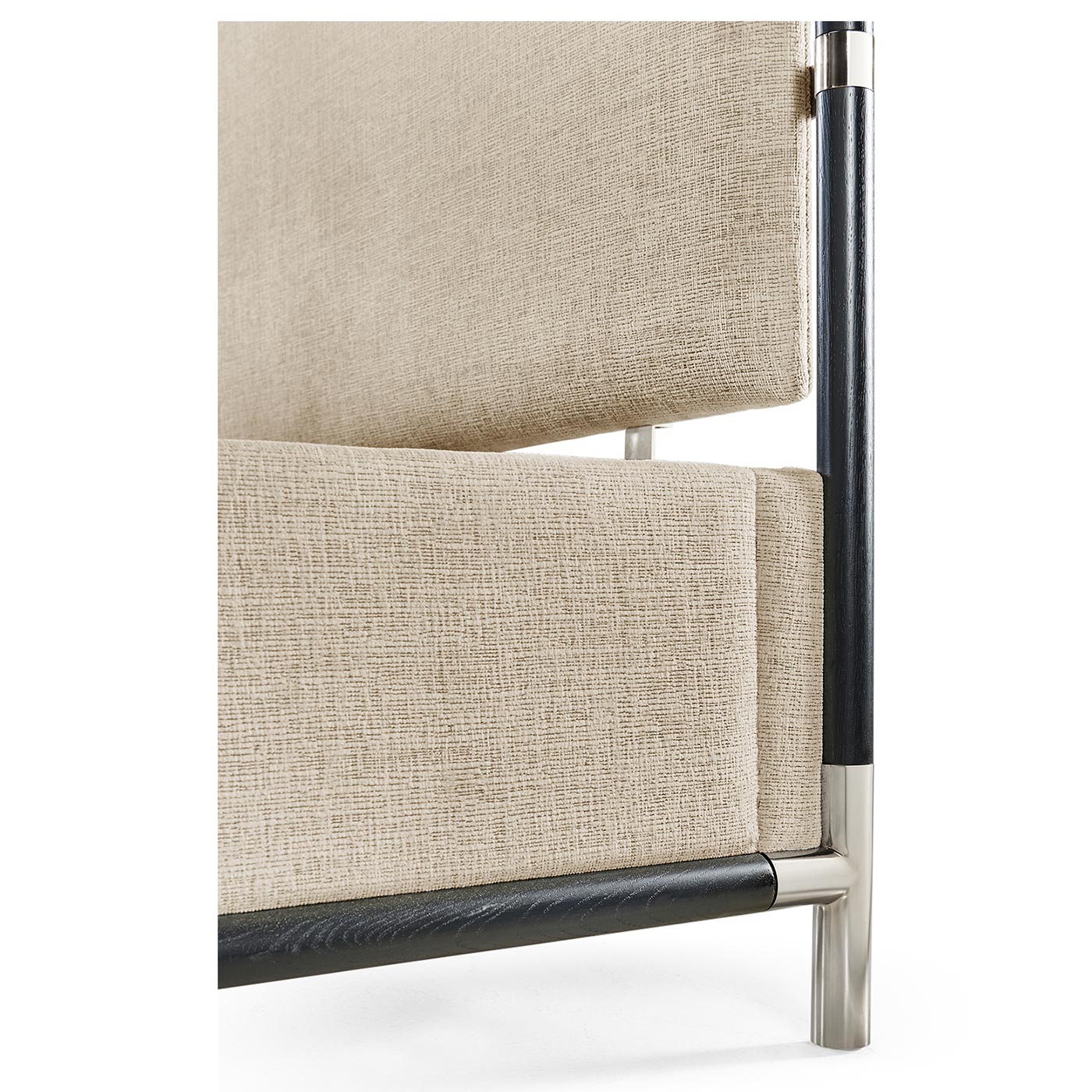 Campaign Style Ebonised Oak UK Queen Bed