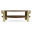 Gatsby Contemporary Round Dark Grey Walnut & Champagne Silver-leaf Coffee Table