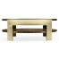 Gatsby Contemporary Round Dark Grey Walnut & Champagne Silver-leaf Coffee Table