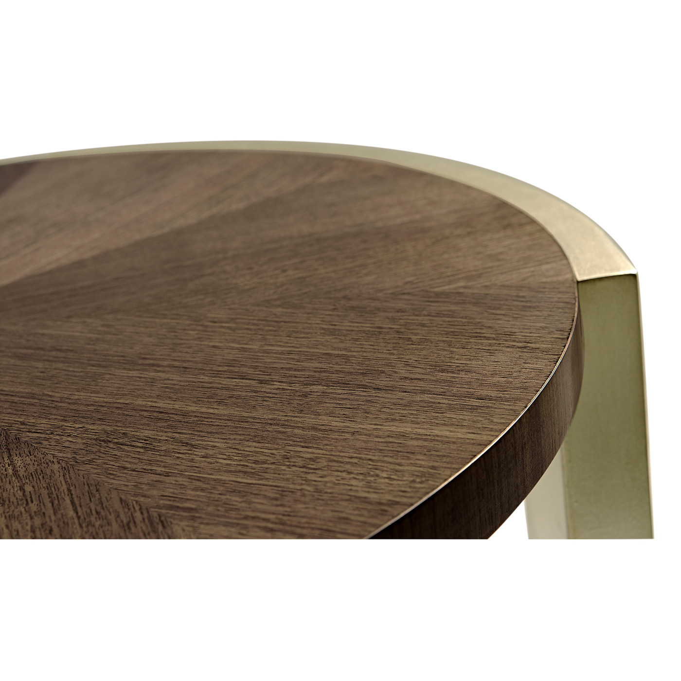 Gatsby Contemporary Round Dark Grey Walnut & Champagne Silver-leaf End Table