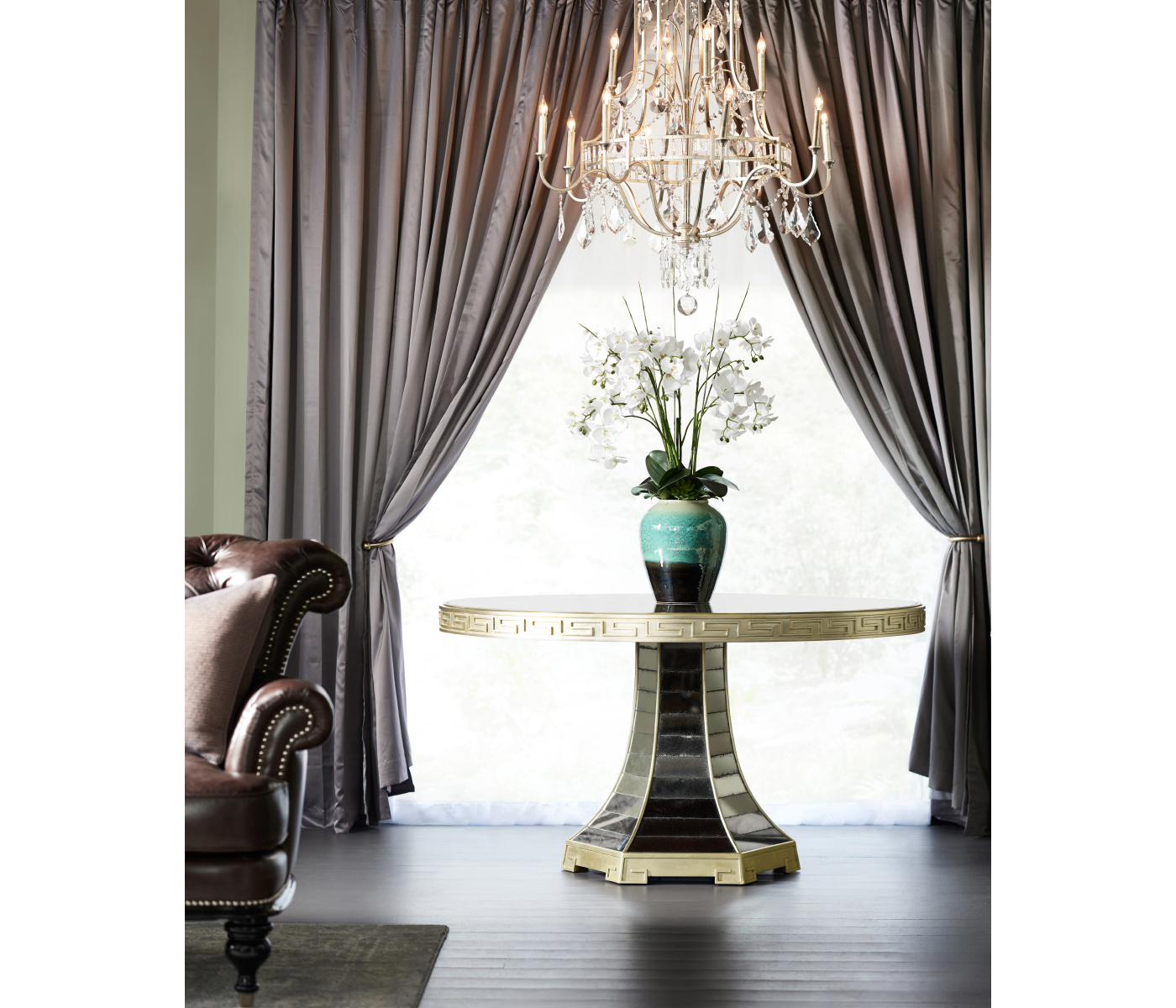 Round Greek Key Dining Table