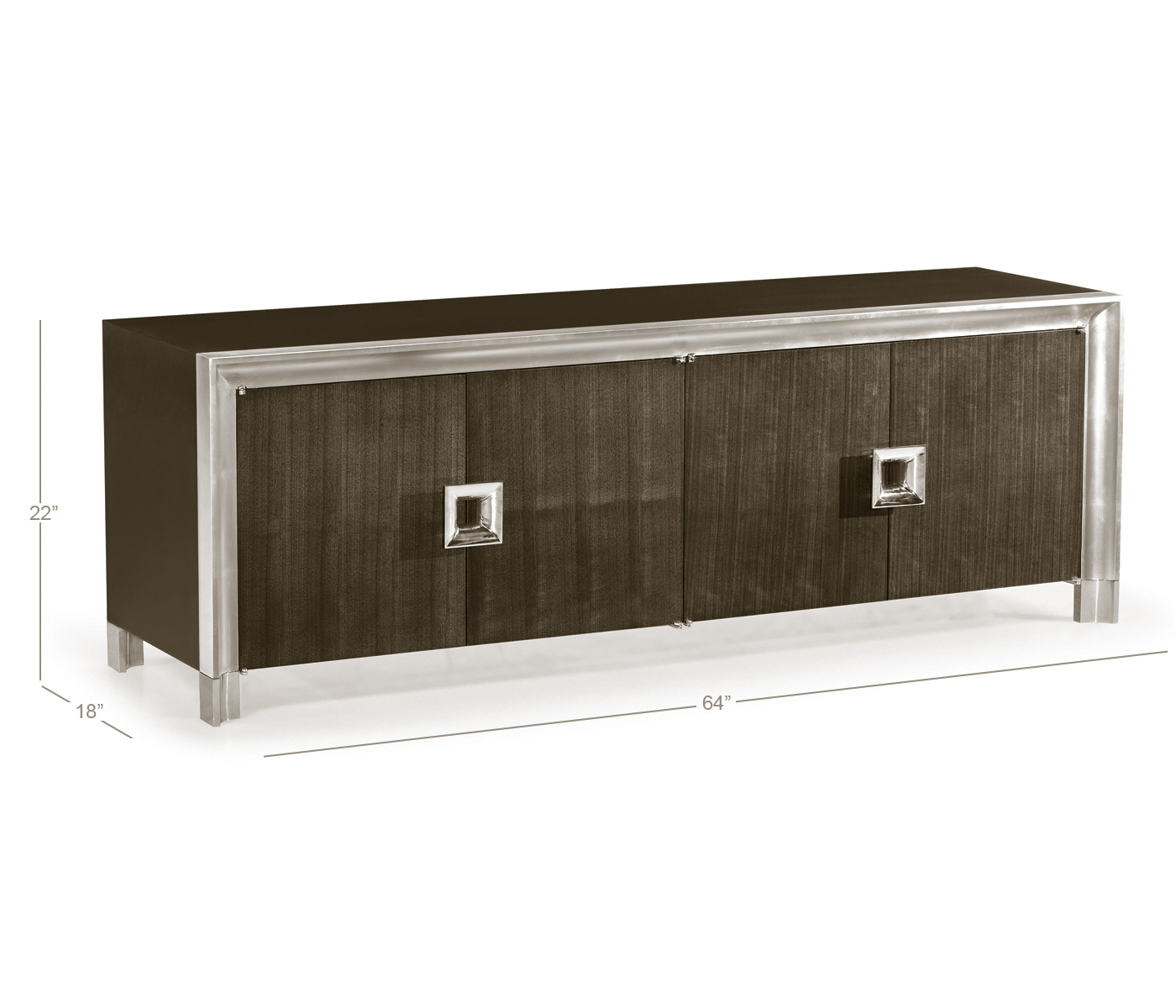 Gatsby Walnut and Silver-Leaf Credenza