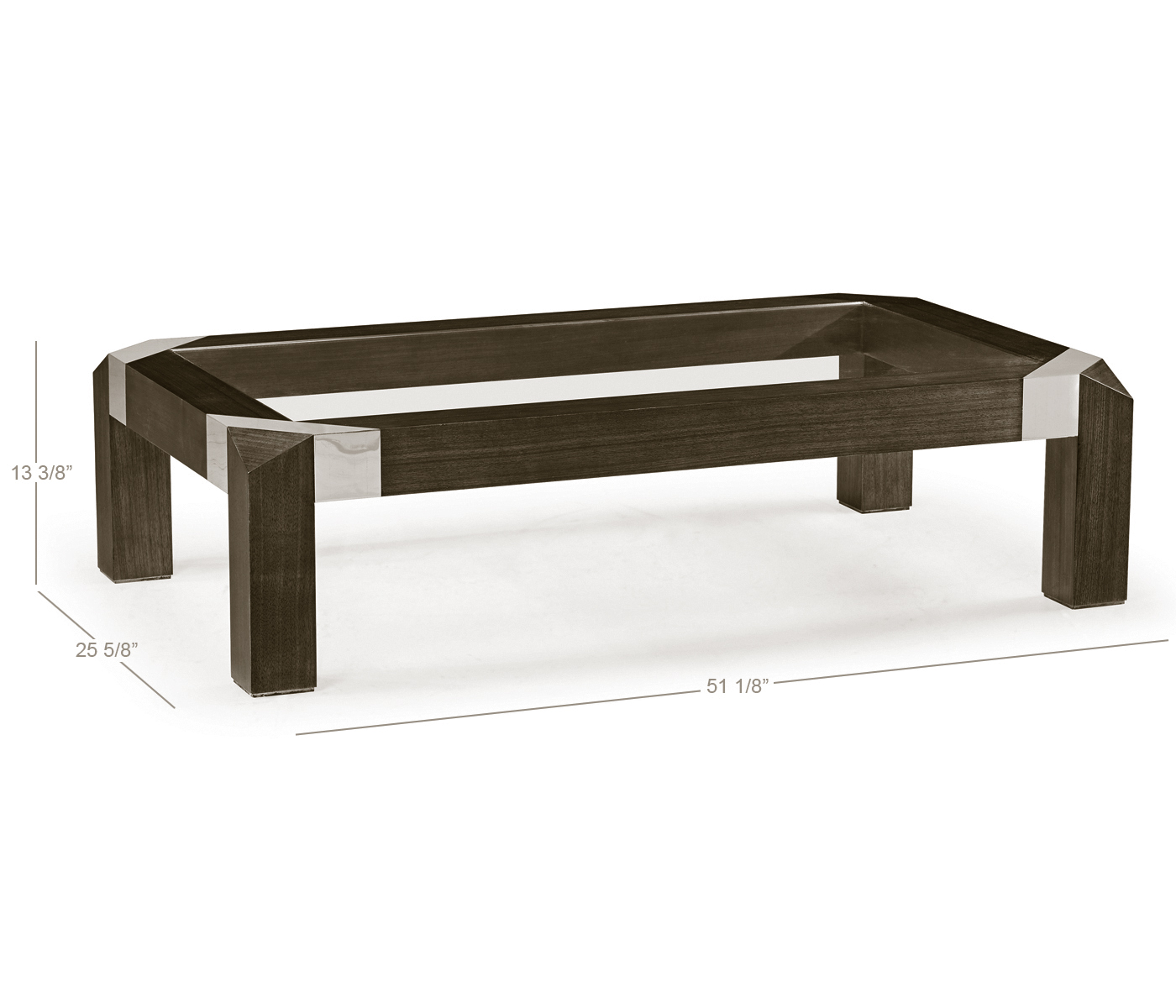 Bevelled Dark Grey Walnut Coffee Table
