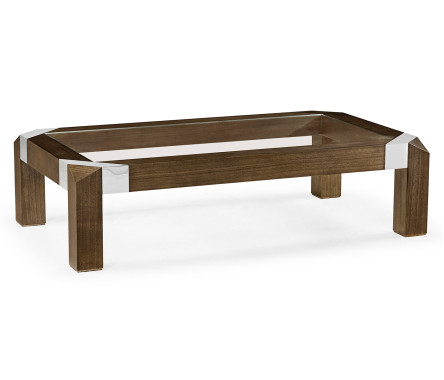 Bevelled Dark Grey Walnut Coffee Table
