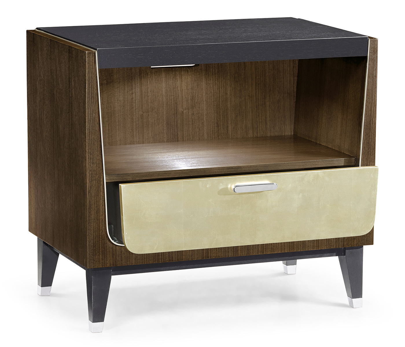 Gatsby Champagne Silver-Leaf Bedside Cabinet