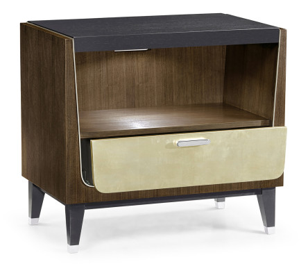 Gatsby Champagne Silver-Leaf Bedside Cabinet