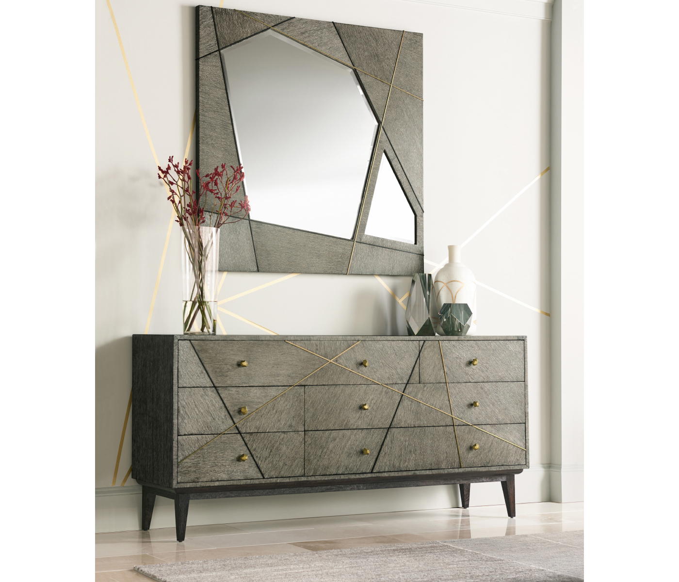 Geometric Square Wall Mirror