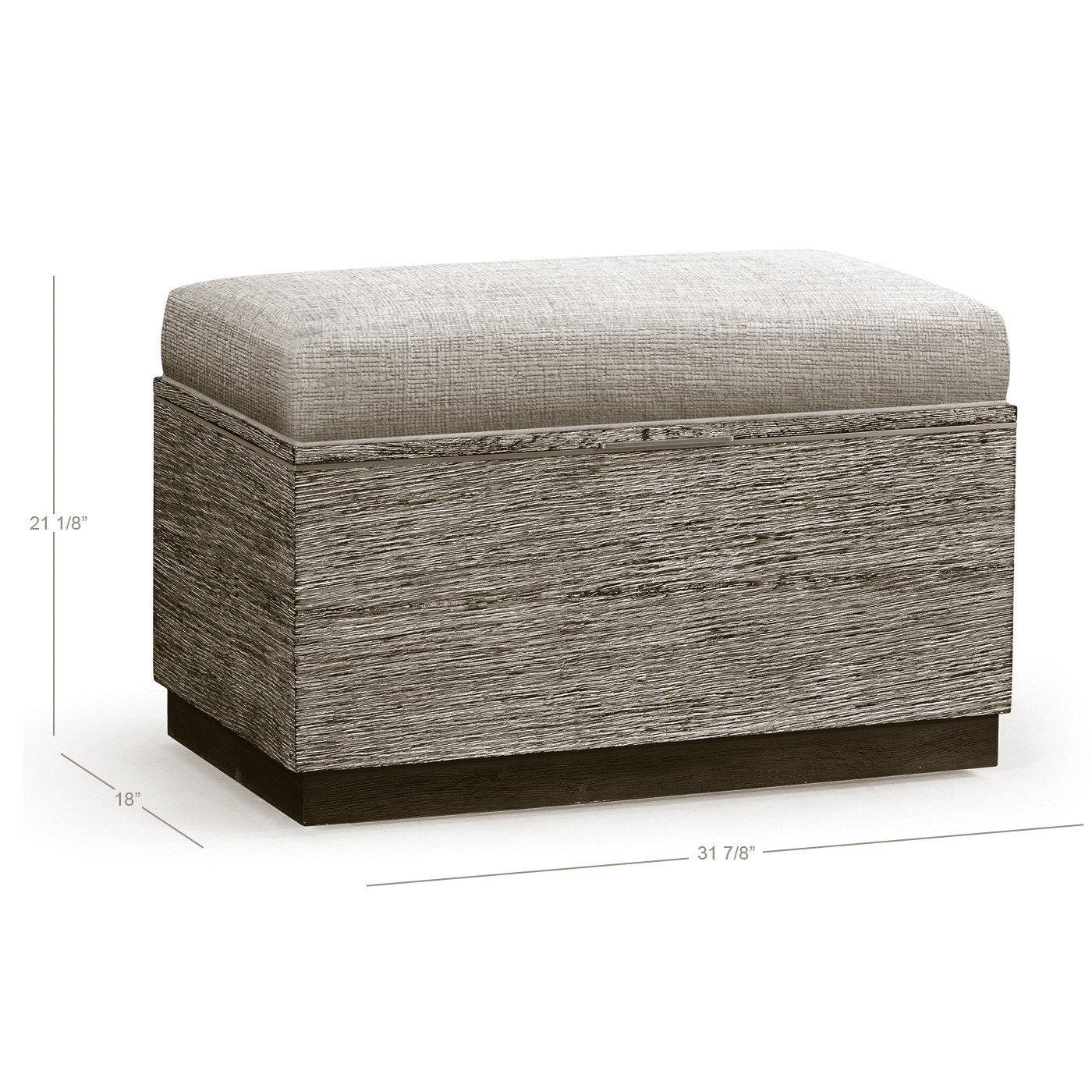 Geometric Dark French Oak Stool with Inside Storage on Wheels