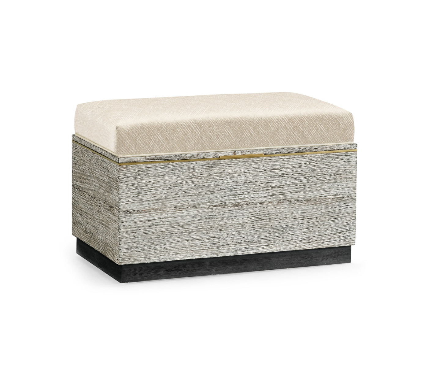 Geometric Light French Oak Stool with Inside Storage on Wheels