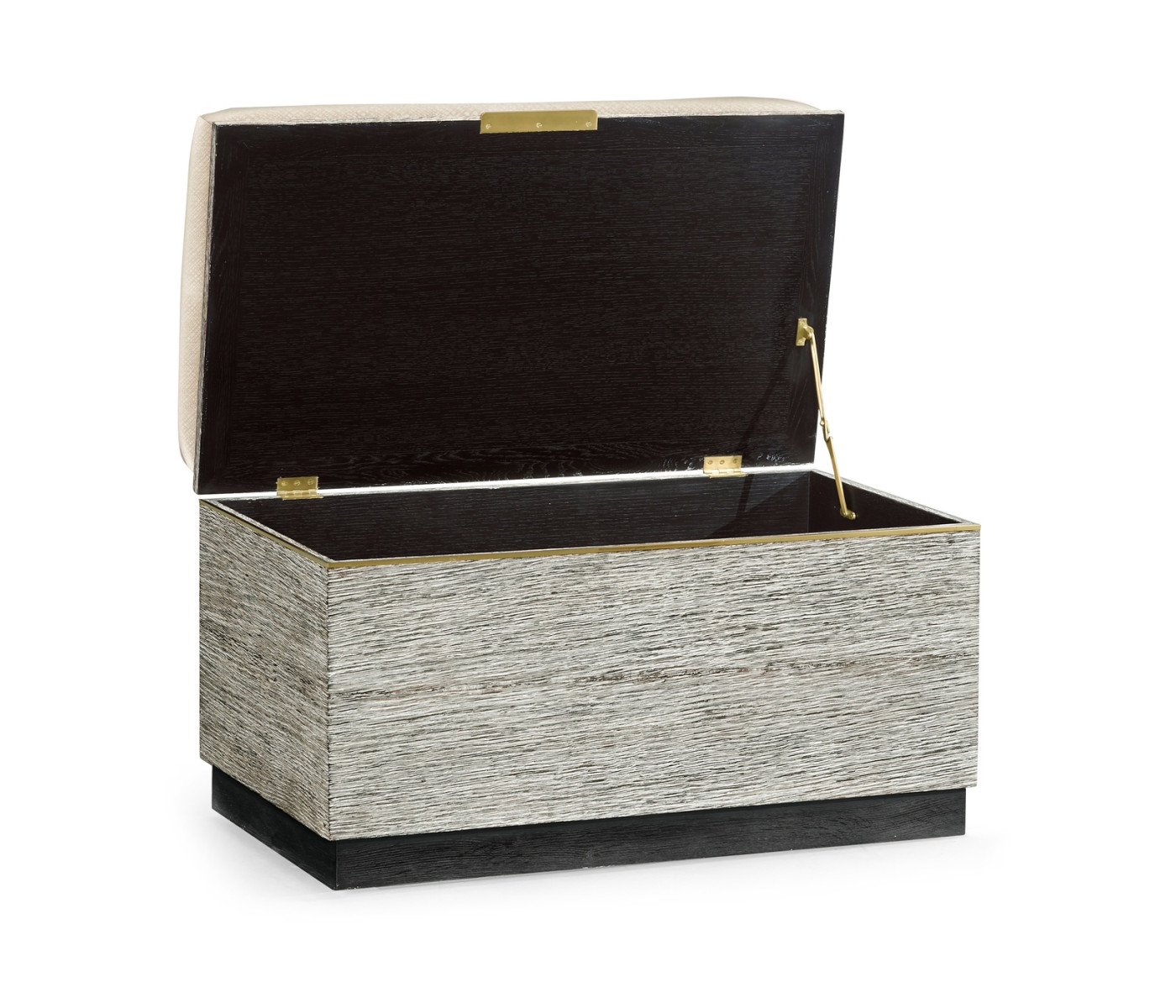 Geometric Light French Oak Stool with Inside Storage on Wheels