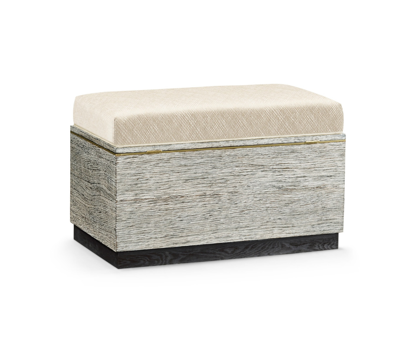 Geometric Light French Oak Stool with Inside Storage on Wheels